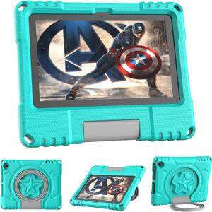 Tablet Kids Case for 7Tablets, Not for iPad Nokia 7 inch Tablets, Patamiyar Lightweight Shockproof Case with Handle Stand - Turquoise