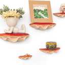 Red Mushroom Shelves Decoration - 5PCS Floating Display Goblincore Shelves, Small Wall Shelf for Bedroom, Cottagecore Aesthetic Furniture, Forest Decor, Reptile, Leopard Gecko Tank Accessories