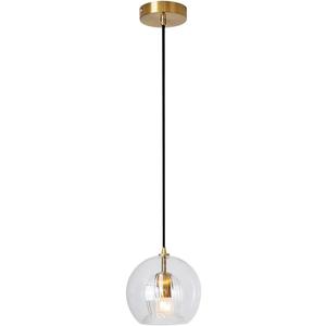 Pendant Light Fixtures Double-Layered Glass Globe Pendant Light E26 Base Vintage Pendant Lighting for Kitchen Island Dining Room Bedroom (5.9 Inches)