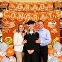 baotongle 2026 Graduation Decorations Themed Set Congrats Grad Backdrop Balloons Banner and Streamers Hanging Swirls Kit for Party Supplies High School College Celebrations(Orange)