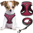 YIMEIS Dog Harness and Leash Set, No Pull Soft Mesh Pet Harness, Reflective Adjustable Puppy Vest for Dogs, Cats (Grape Purple, X-Small (Pack of 1)