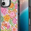 Compatible for iPhone 16 Case Cute - Durable Shockproof 6.6 ft Drop Impact Phone Case - Black Funny Passion Flower Design for iPhone 16 6.1"