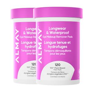 Almay Longwear & Waterproof Eye Makeup Remover Pads, 2 pack