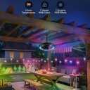 Netin 20" Outdoor Ceiling Fan with Lights,RGB & 3CCT Dimmable,6 Speed Hanging Gazebo Fan,IP65 Waterproof Plug-in Black Caged Ceiling Fan with Remote/App Control for Patio,Porch,Pergola(Matte Black)