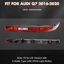 KAKSEY Rear Bumper Reflector Tail Light Fog Lamp Compatible with Audi Q7 2016 2017 2018 2019 2020 2021 2022 Replace 4M0945095A (Left Driver Side)