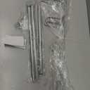 Over The Door Towel Rack, Extendable Triple Towel Storage Holder with Hooks, 24.02 Inches Towel Bar Hanger Towel Racks for Bathroom (Silver)