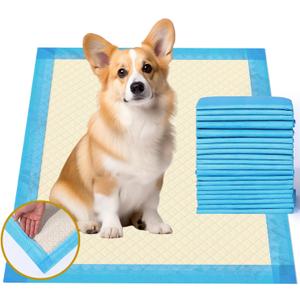 Gardner Pet Ultra Absorbent Thicker Dog Pee Pads Regular 22"x22" Leak-Proof Odor-Control Small Blue Puppy Training Pads Full Edge-Wrapping Pad for Dogs Dogs, Puppies, Doggie, Cats, Rabbits - 50 Ct