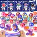 28 Pack Valentines Day Gifts for Kids Classroom Valentines Day Cards with Galaxy Slime for Kids School, Valentine's for Class Valentines Exchange Card Party Favors Classroom Valentines Gifts Prize