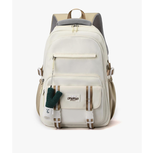 Kawaii Backpack with Cute Accessories Versatile Large Capacity Cute Aesthetic Travel Backpacks Casual Daypack Daily Bag (White)