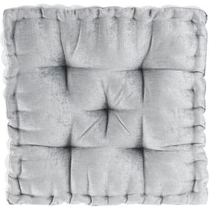 Intelligent Design Azza Floor Pillow, Large Cushions Sitting for Adults, Floor Pillow for Meditation or Yoga, Lustrous Chenille Tufted with Scalloped Edges for Bench/Chair Cushion, 20"x20"x5" Grey