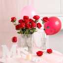 JUSTOYOU 30PCS Artificial Roses Silk Flowers in Bulk, Realistic Red Fake Roses for Wedding Decorations, Home Decor, Centerpieces, Indoor Floral Arrangements