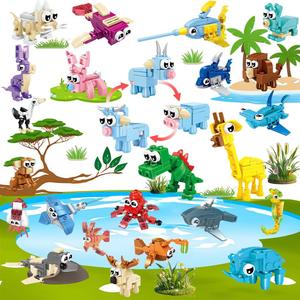 BRAITEN 36 Pack Party Favors for Kids，Mini Ocean Animals Building Blocks，Prize Box Toys for Kids Classroom, Easter Birthday Christmas Goodie Bag Fillers, Creative STEM Toys for Ages 6-12
