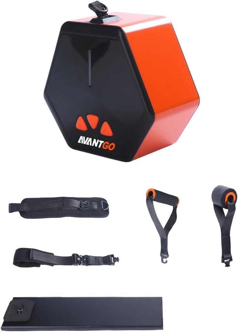 Portable Home Gym, Cable Fitness Machine, Resistance Adjustable Functional Trainer, Full Body Workouts, App & Bluetooth Connection, Fitness Anywhere, Orange