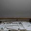 White Portable Rolling Computer Desk - 40 Inch Adjustable Mobile Standing Teacher Desks with 3 Fabric Drawers on Wheels, Couch Sofa Side Laptop Stand Up Table with Storage for Home Office, White