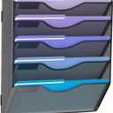 Gawerk 5 Tier Hanging Wall File Organizer, Mesh Mail Paper Orgnization Hanging File Folder Holder for Home Office, Black