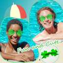 2 x 2 Pair Star Shaped Sunglasses Transparent Color Star Glasses Pentagram Glasses for Women Children Party Favor (Green)