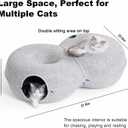 8-Shaped Large Cat Tunnel Bed for Indoor Cats, Infinite Circulation Peekaboo Cat Cave with 12 Toy Balls, Cat Donut Tunnel for Cats up to 30 Pounds (Light Grey, L 38x24x11in)