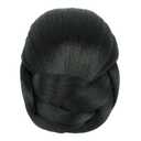 IMISSU Braided Chignon Dancer Hair Cover Donut Hair Pieces Scrunchies Hair Bun Wig Clips Updo Wedding Party for Women (M1 Black)