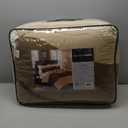 Madison Park Palmer Comforter Set - Faux Suede Design, Striped Accent, All Season Down Alternative Bedding, Matching Shams, Decorative Pillow, Bed Skirt, King (104 in x 92 in), Natural 7 Piece