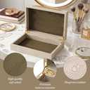 Decorative Boxes with Lids Ivory Shagreen Faux Leather Keepsake Box for Jewelry Organizer Modern Home Decor Decorative Storage Boxes Set of 1 Handcrafted Wood PU Leather and Velvet Lined