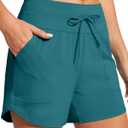 IUGA Womens 5" Swim Board Shorts Stretchy High Waisted Beach Shorts for Women Quick Dry UPF 50+ Swimsuit Bottoms with Liner (Small)