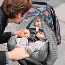 Metplus 2 in 1 Dinosaur Baby Car Seat Cover, Car Seat Canopy for Babies, Mom Multiuse Nursing Cover, Minky Baby Carrier Covers, Newborn Boy Girl, Peekaboo Opening