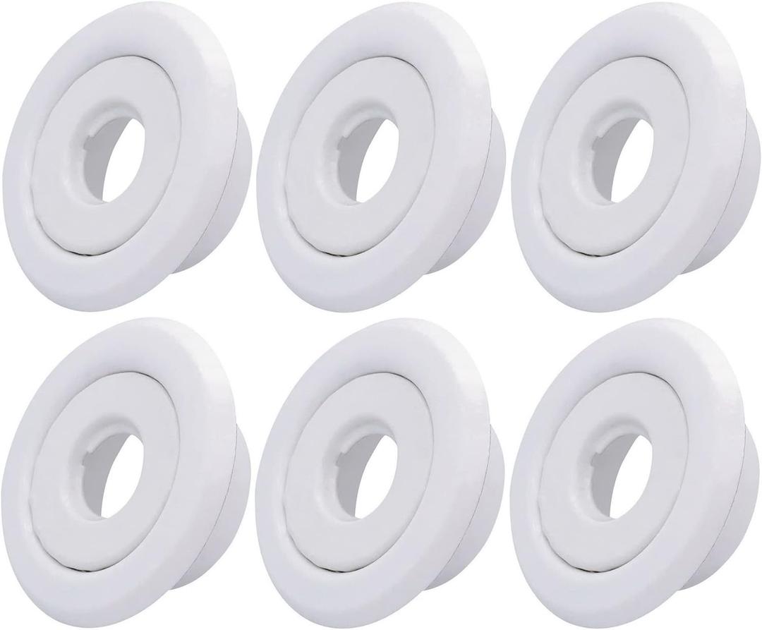 TunaMax (6 Pack) 1/2" IPS Fire Sprinkler Escutcheons 3/4" Adjustment Sprinkler Head Cover Plate Trim Ring White Fire Sprinkler Covers for Ceiling Indoor Inside
