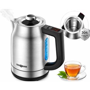 Electric Kettle 1.7L with Temperature Control, 13 Preset Settings, 1500W Fast Boil Electric Tea Kettle, LED Display, 2-Hour Keep Warm, Stainless Steel Interior, Auto Shut-Off & Boil-Dry Protection