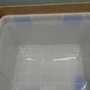 IRIS USA 2-Pack 44 Qt Storage Bins with Gasket Lids, Clear/Blue
