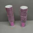 100 Count Metallic Pink Plastic Cups - 16 oz Disposable Plastic Party Cups for Easy Cleanup and Large Gatherings, Assorted Colors Cups for Birthdays, Parties, Christmas and Everyday