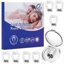 Anti Snoring Devices, Snore Stopper with Adjustable Magnet, Silicone Nose Clip Stop Snoring, Effective to Relieve Snoring, Snoring Solution Comfortable and Quieter Sleep, White, M