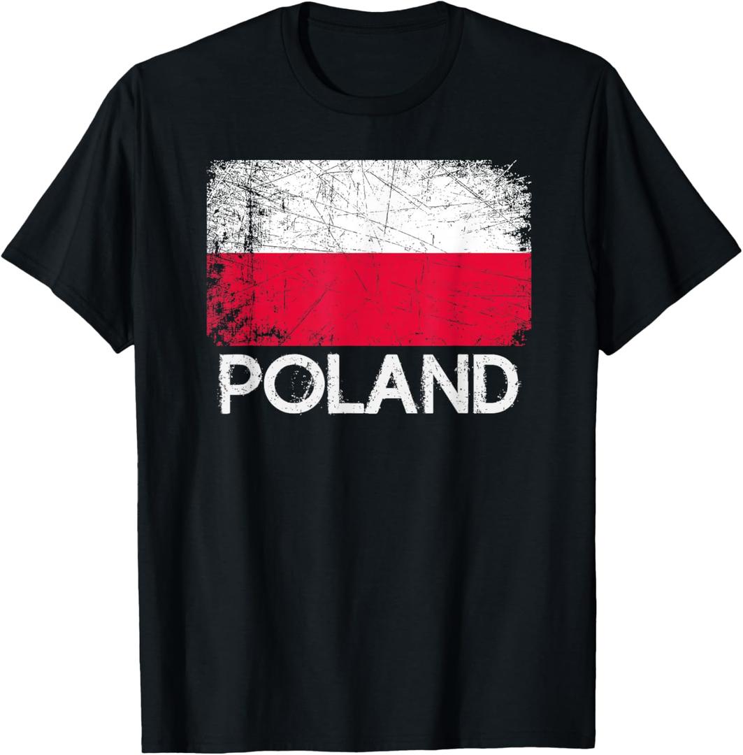 Polish Flag | Vintage Made in Poland Polska Gift T-Shirt, XL