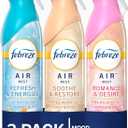Febreze Air Mist Air Freshener Spray, Odor-Fighting Room Spray for Home and Bathroom and Kitchen, Aerosol Can, Refresh & Energize, Soothe & Restore, Romance & Desire Scent, 8.8oz, 3 Count