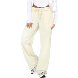 DISCIPBUSH Track Pants Women Sweatpants Lounge Pants (Beige, S)