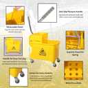 22-Qt (5.5 Gallon) Mop Bucket with Wringer on Wheels,Cotton Mop Included