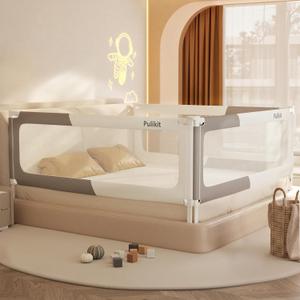 3-Sided Bed Rails for Queen Size Bed, 28'' Extra Tall Baby Guard Bed Rail