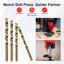 Drill Bit Set, 5pcs (3/8") M35 HSS Twist Cobalt Drill Bits for Stainless Steel, Hardened Steel, Cast Iron, Plastic and Wood,AM07G