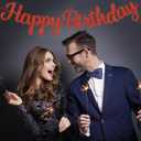 Birthday-Banner Happy Birthday Party Banner Sign Party Supplies Hanging Paper Garland Bunting Banner Photo Backdrop Decorations for Women Men Girl Boy