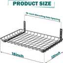 EVERHANGER Garage Wall Shelves 12x18 Inch, Wall Mounted Storage Shelf, Metal Shelf Rack, Heavy-Duty Shelf Organizer 2 Pack, Black, 18X 12inch