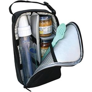 J.L. Childress Pack 'N Protect for Baby Bottles  Insulated Breast Milk Cooler Travel Bag for Moms, Portable Storage for Glass Baby Bottles & Food Containers, For Daycare or On the Go  Black