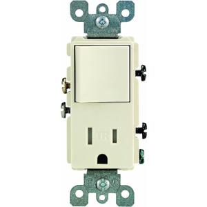 2 x Leviton T5625-A Decora Combination Switch and Tamper-Resistant Receptacle, Almond