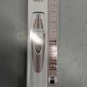 Ear and Nose Hair Trimmer Clipper - 2025 Professional Painless Eyebrow & Facial Hair Trimmer for Men Women, Battery-Operated Trimmer with IPX7 Waterproof, Dual Edge Blades for Easy Cleansing Pink