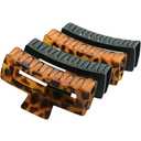 Extra Large Hair Claw Clips for Women, 5 Inch Hair Clips for Thick and Long Hair, 90's Non-slip Square Jaw Clips for Curly Hair, Strong Hold Bright Hair Clamps (Black, Tortoise)