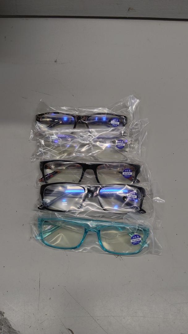 Gaoye Reading Glasses for Women, 6 pack Fashion Readers for Women Men Spring Hinge Eye Glasses, Blue Light Reading Glasses, +1.5 