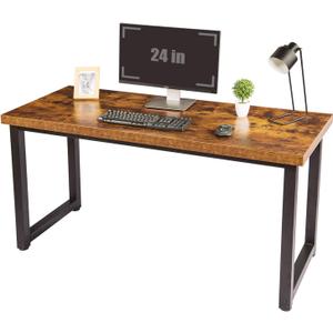 TOPSKY Computer Desk 59 inch Large Office Desk, Gaming Desk Writing Desk, Large Legroom, Metal Frame, 1.88" Thickness Desktop (Rustic Brown)