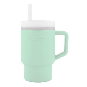 Infantino My 1st Tumbler, Silicone Sippy Cup with Straw & Handle, Spill-Resistant Baby Cup for On-the-Go, BPA-Free Transition Bottle, Mint (9 Ounces)