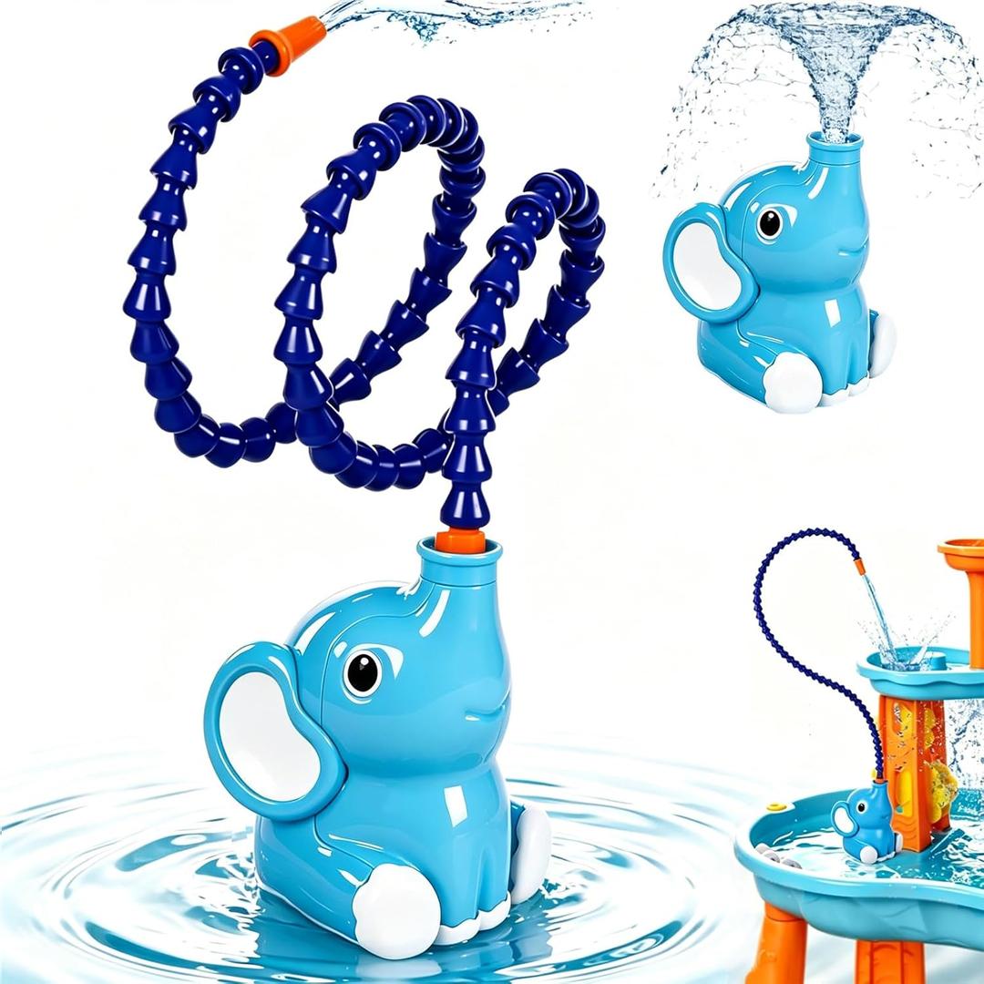 Water Table Pump with Sprinkler, Pump for Kids Water Table Accessories, Battery Powered Waterproof Water Pump Continuous Flow, Toddler Baby Outdoor Water Play Toys for Water Table, Bathtub, Pool