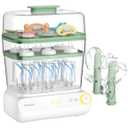 Momcozy 3 Layers Large Bottle Sterilizer and Dryer, Fast Sterilize and Dry, Universal Bottle Sterilizer for All Bottles & Breast Pump Accessories, Touch Screen & Auto-Off Bottle Sanitizer (Green)