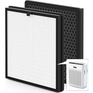 2 Pack F1 Replacement Filter Compatible with AMEIFU F1 Air Purifier, Double-Sided Filters for Home Large Room Up to 2200 Sq Ft, H13 True HEPA and Activated Carbon Filter