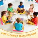 Pencil Carpet Seats 14X17 Inch Yellow Classroom Rugs Non Slip Floor Mats Back to School Pencil Cushions Decor for Preschool Kindergarden Daycare Teacher Party Gift School Learning Playing Areas 12PCS, 16.93*13.78IN